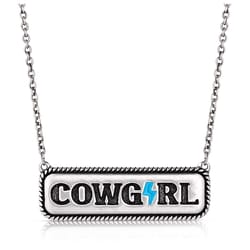 Montana Silversmiths Women's Electric Cowgirl Black/Silver Necklace