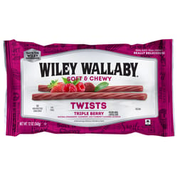 Wiley Wallaby Australian Style Strawberry/Raspberry/Yumberry Licorice Candy 12 oz