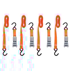 Keeper 1 in. W X 10 ft. L Orange Tie Down w/Ratchet 300 lb 4 pk