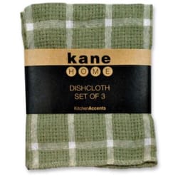 Kane Home Olive Cotton Woven Plaid Dish Cloth 3 pk