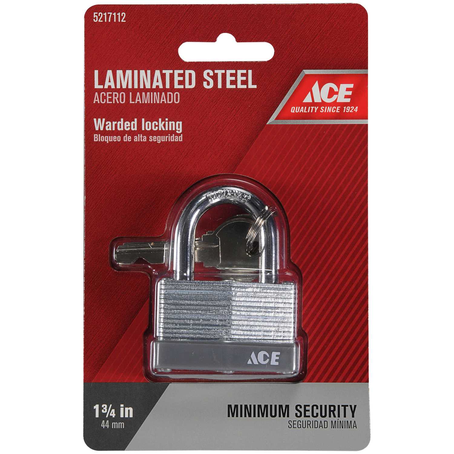 Ace 11/16 in. H x 13/4 in. W x 1 in. L Laminated Steel Warded Locking
