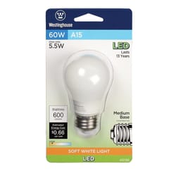 Westinghouse A15 E26 (Medium) LED Bulb Soft White 60 Watt Equivalence 1 pk