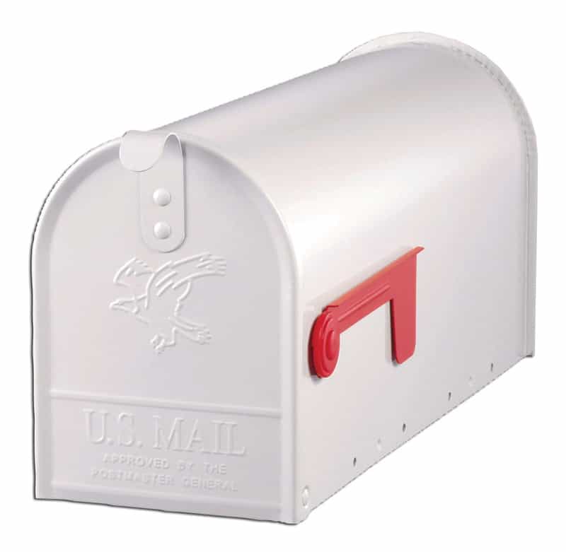 Gibraltar Mailboxes Elite Galvanized Steel Post Mounted White Mailbox 8