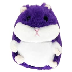 Petsport Tiny Tots Purple/White Plush Fat Hamster Dog Toy Medium/Large 1 pk