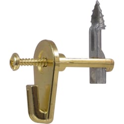 HILLMAN MegaHook Brass-Plated Gold Heavy Duty Picture Hook 100 lb 1 pk