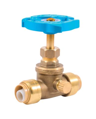 SharkBite 1/2 in. PTC X 1/2 in. Brass Stop Valve with Drain - Ace