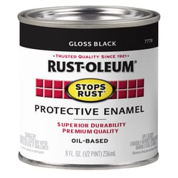 Rust-Oleum Stops Rust Indoor and Outdoor Gloss Black Oil-Based Protective Paint 0.5 pt