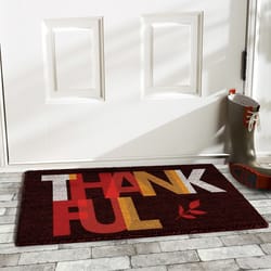 Home & More 1.42 W X 2.42 L Multi-color Thankful Coir Door Mat