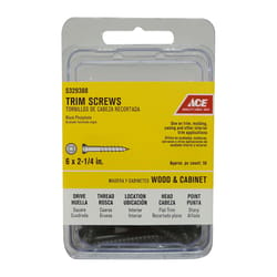 Ace No. 6 X 2-1/4 in. L Square Black Phosphate Trim Screws 50 pk