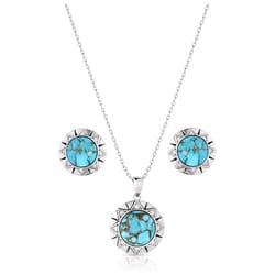 Montana Silversmiths Women's Inner Love Circle Silver/Turquoise Jewelry Sets