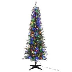 Celebrations 1-2 Tree 7 ft. Pencil LED 250 ct Vintage Color Changing Christmas Tree