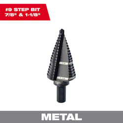 Milwaukee #9 X 6 in. L Step Drill Bit 3-Flat Shank 1 pc