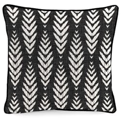 Jordan Manufacturing Black/White Polyester Throw Pillow 4 in. H X 16 in. W X 16 in. L