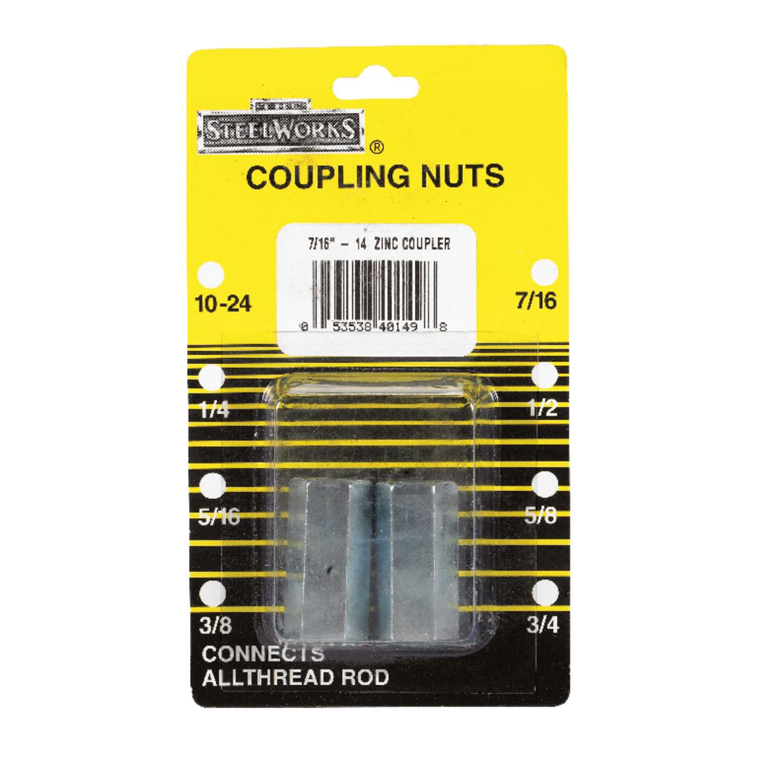 Boltmaster 7/16 14 in. Steel Coupling Nut 2 pk Ace Hardware