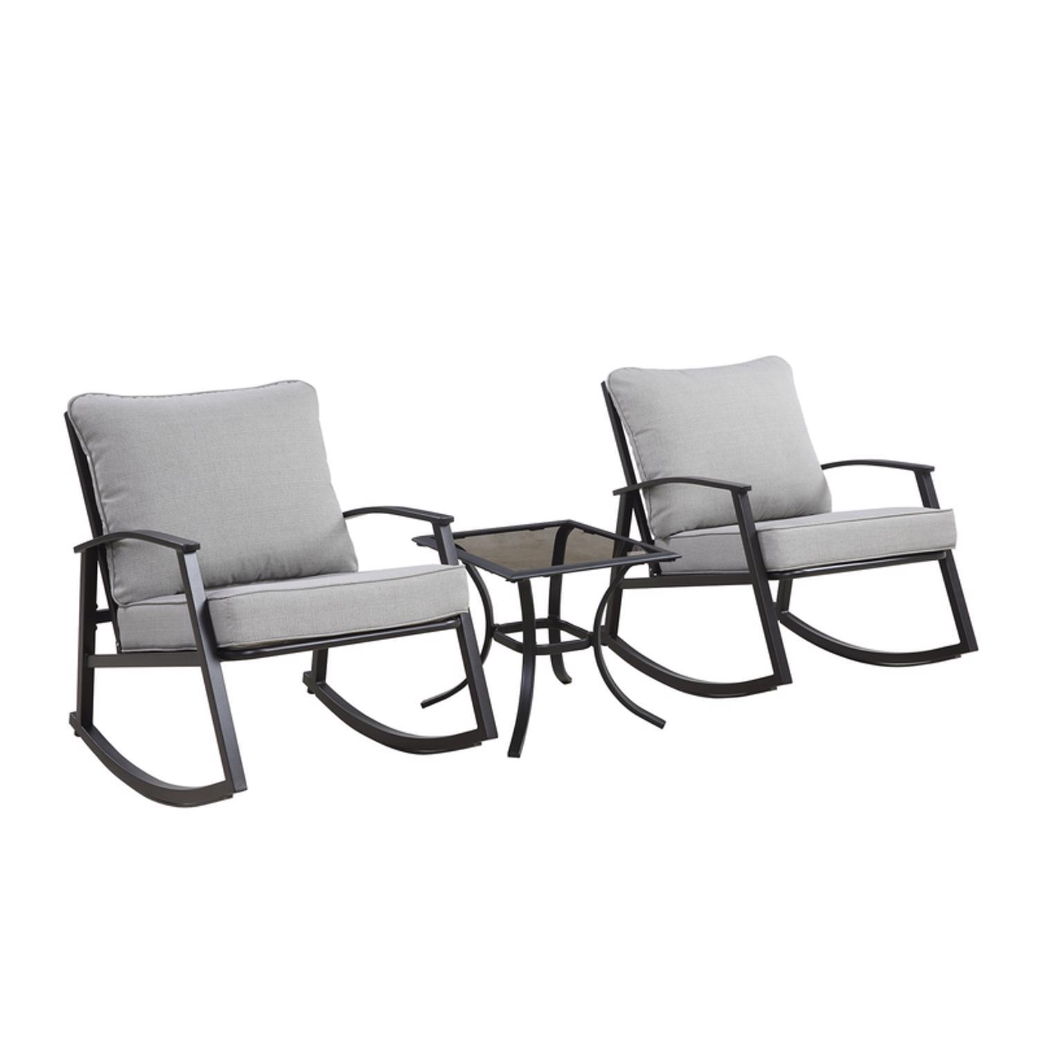 Living Accents Willow 4 pc Gray Steel Patio Set Beige Mfr SVS40SC Ace Hardware