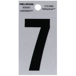 HILLMAN 2 in. Reflective Black Vinyl  Self-Adhesive Number 7 1 pc