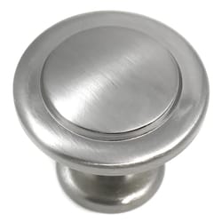 Laurey Newport Transitional Round Cabinet Knob 1-3/8 in. D 1 in. Satin Nickel 1 pk