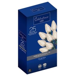 Celebrations Blue LED C9 Warm White 25 ct String Christmas Lights 16 ft.