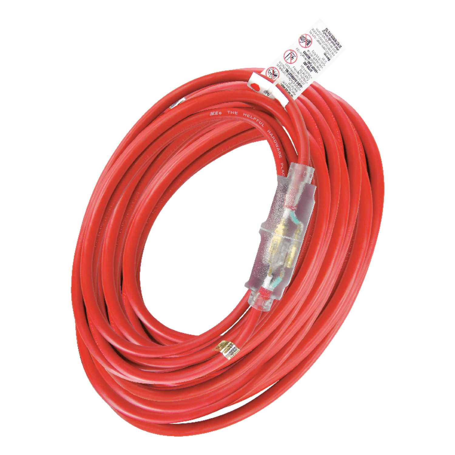Ace Outdoor 100 ft. L Red Extension Cord 12/3 SJTOW Ace