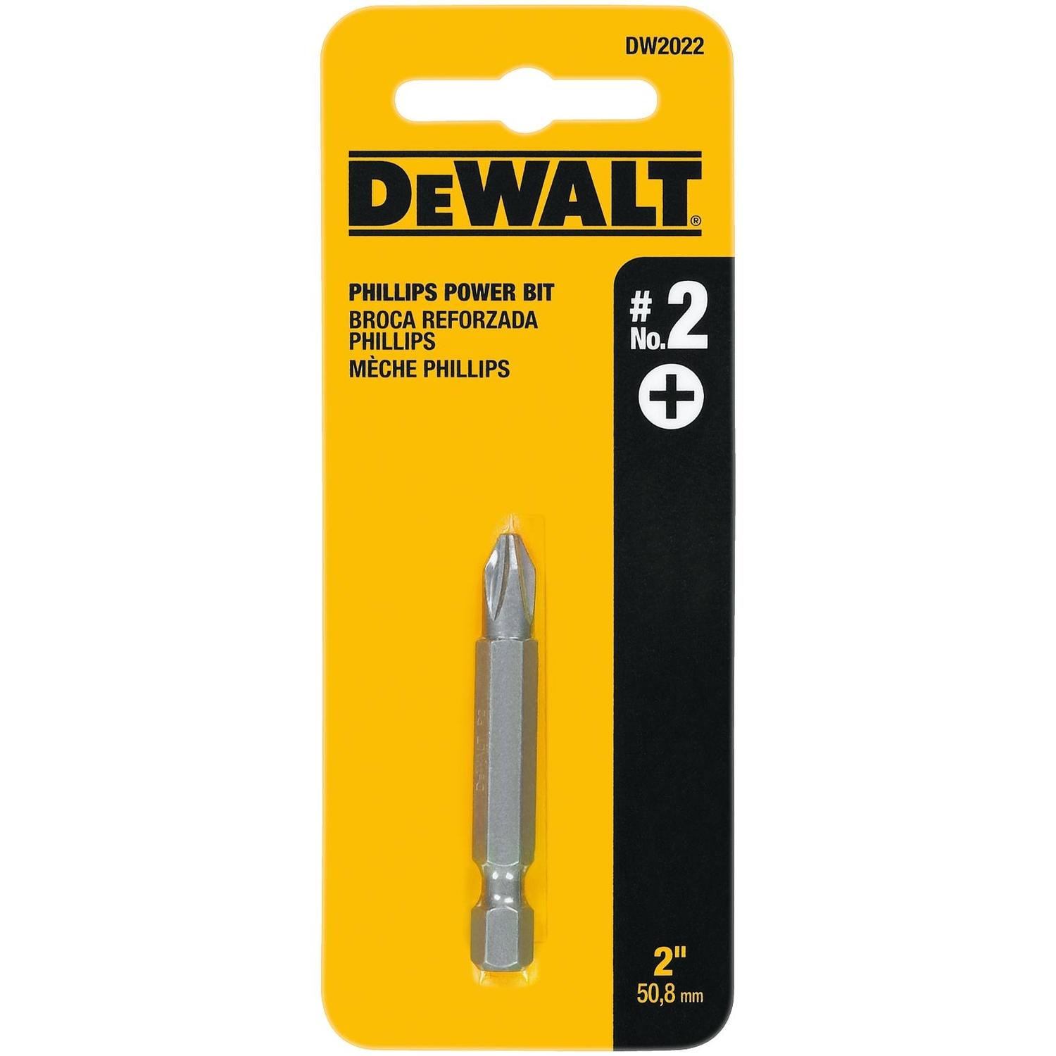 Photos - Drill Bit DeWALT Phillips #2 X 2 in. L Power Bit Heat-Treated Steel 1 pc DW2022 