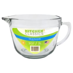 Kitchen Classics Mix & Measure 8 cups Glass Clear Measure Batter Bowl