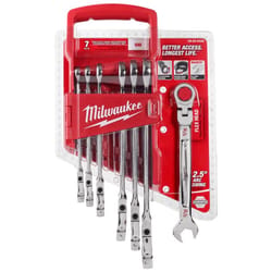 Milwaukee SAE Ratcheting Flex Head Combination Wrench Set 7 pc