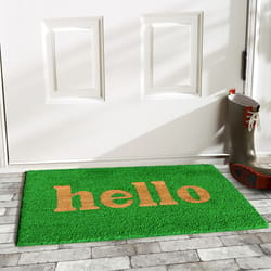 Calloway Mills 1.42 ft. W X 2.42 ft. L Green/Natural Casual Coir Door Mat