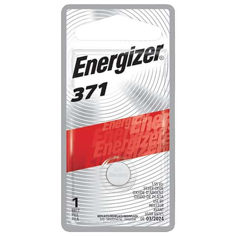 Pilas para reloj de óxido de plata de Energizer. 371/370. 5 por paquete.