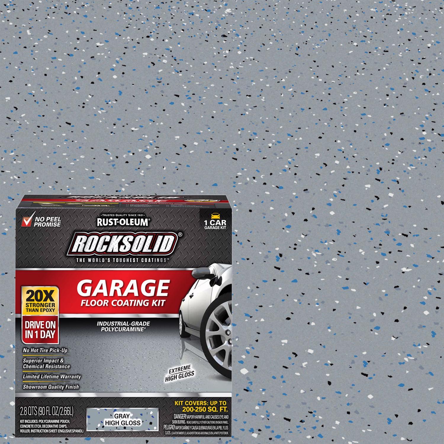 Rust Oleum RockSolid Gray Garage Floor Coating Kit 76 oz Mfr 60003 Ace Hardware