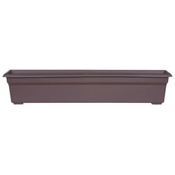 Novelty 6.5 in. H X 8 in. W X 30 in. D X 30 in. D Plastic Countryside Flower Box Brown