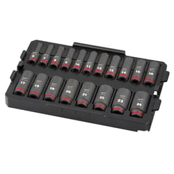 Milwaukee Shockwave 3/8 in. drive Metric 6 Point Impact Rated Socket Set 19 pc