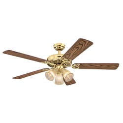 Westinghouse Vintage 52 in. Polished Brass Brown LED Indoor Ceiling Fan