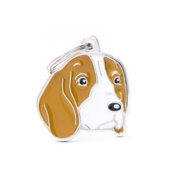 MyFamily Friends Brown/White Beagle Metal Dog Pet Tags