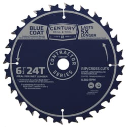 Century Drill & Tool 6-1/2 in. D X 5/8 in. Carbide Combination Saw Blade 24 teeth 1 pc