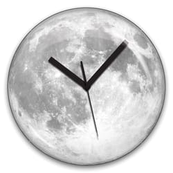 Kikkerland 14 in. L X 14 in. W Indoor Analog Wall Clock Glass/Plastic Gray