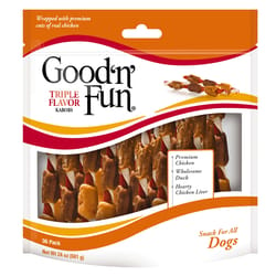 Good 'n' Fun All Size Dogs Adult Rawhide Sticks Chicken/Duck and Chicken Liver 36 pk