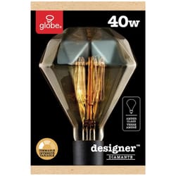Globe Electric Designer Diamante 40 W BR30 Decorative Incandescent Bulb E26 (Medium) Amber 1 pk