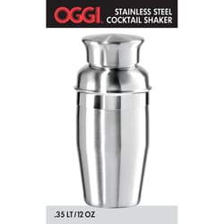 OGGI 10 oz Silver Stainless Steel Cocktail Shaker