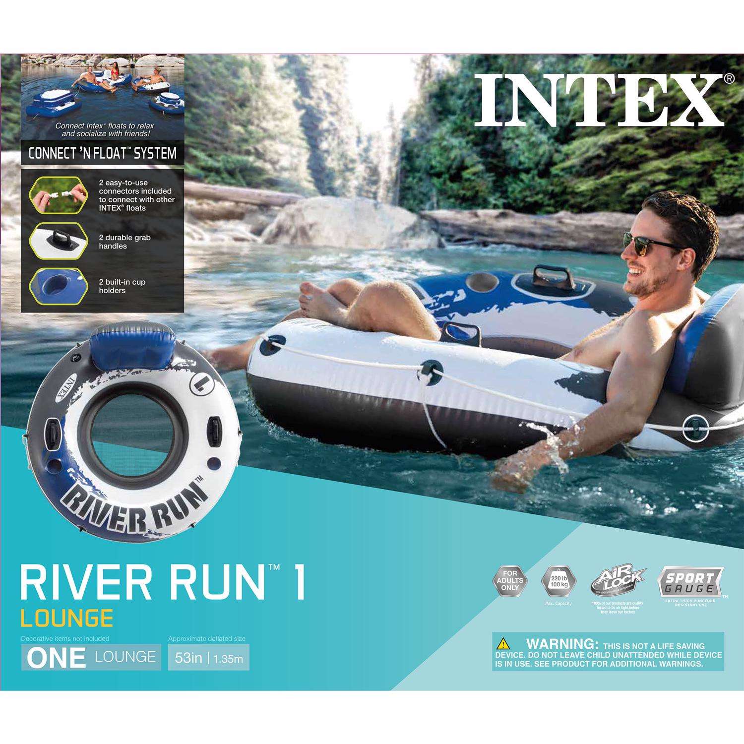 Intex River Run Blue/White Vinyl Inflatable Floating Tube - Ace