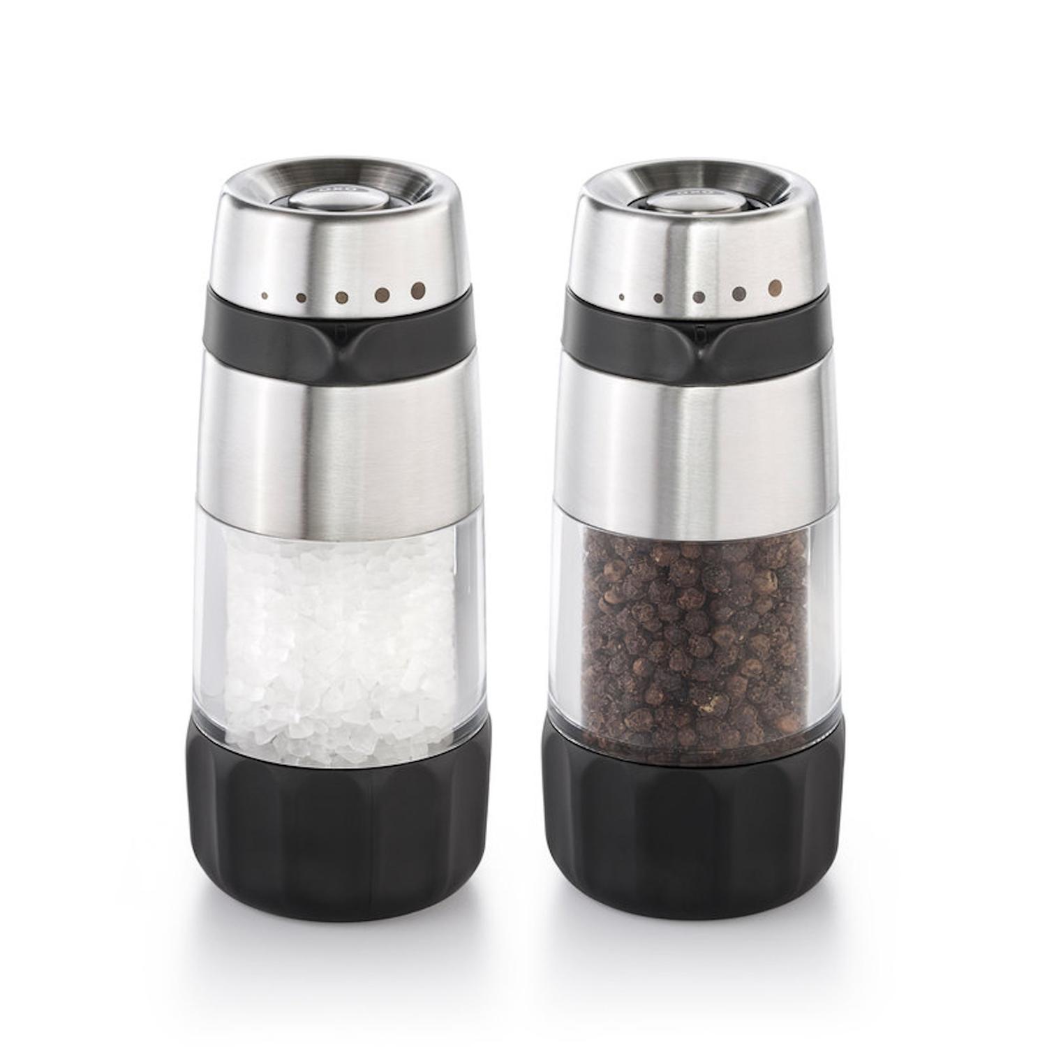 clear salt and pepper grinders