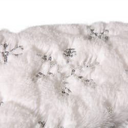 Glitzhome White Snowflake Christmas Stocking 11.02 in.