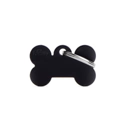 MyFamily Basic Black Bones Aluminum Dog Pet Tags Small