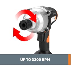 Worx 20 V 1/4 in. Cordless Brushed Impact Driver Kit (Battery & Charger)