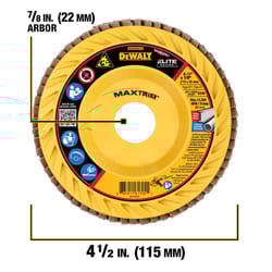 DeWalt MaxTrim 4-1/2 in. D X 7/8 in. Ceramic Trim Flap Disc 40 Grit 1 pk