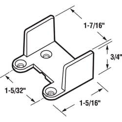 Prime-Line 1-5/16 in. L White Plastic Sliding Door Guide 1 pc