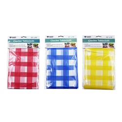 Diamond Visions Assorted Checkered Vinyl Disposable Tablecloth 72 in. L X 52 in. W