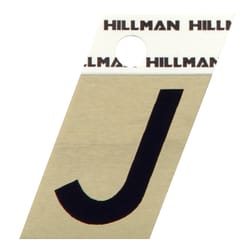 Hillman 1.5 in. Reflective Black Aluminum Self-Adhesive Letter J 1 pc