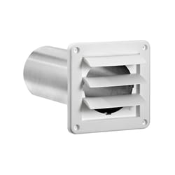 Lambro 4 in. W X 11 in. L White Plastic Exhaust Vent