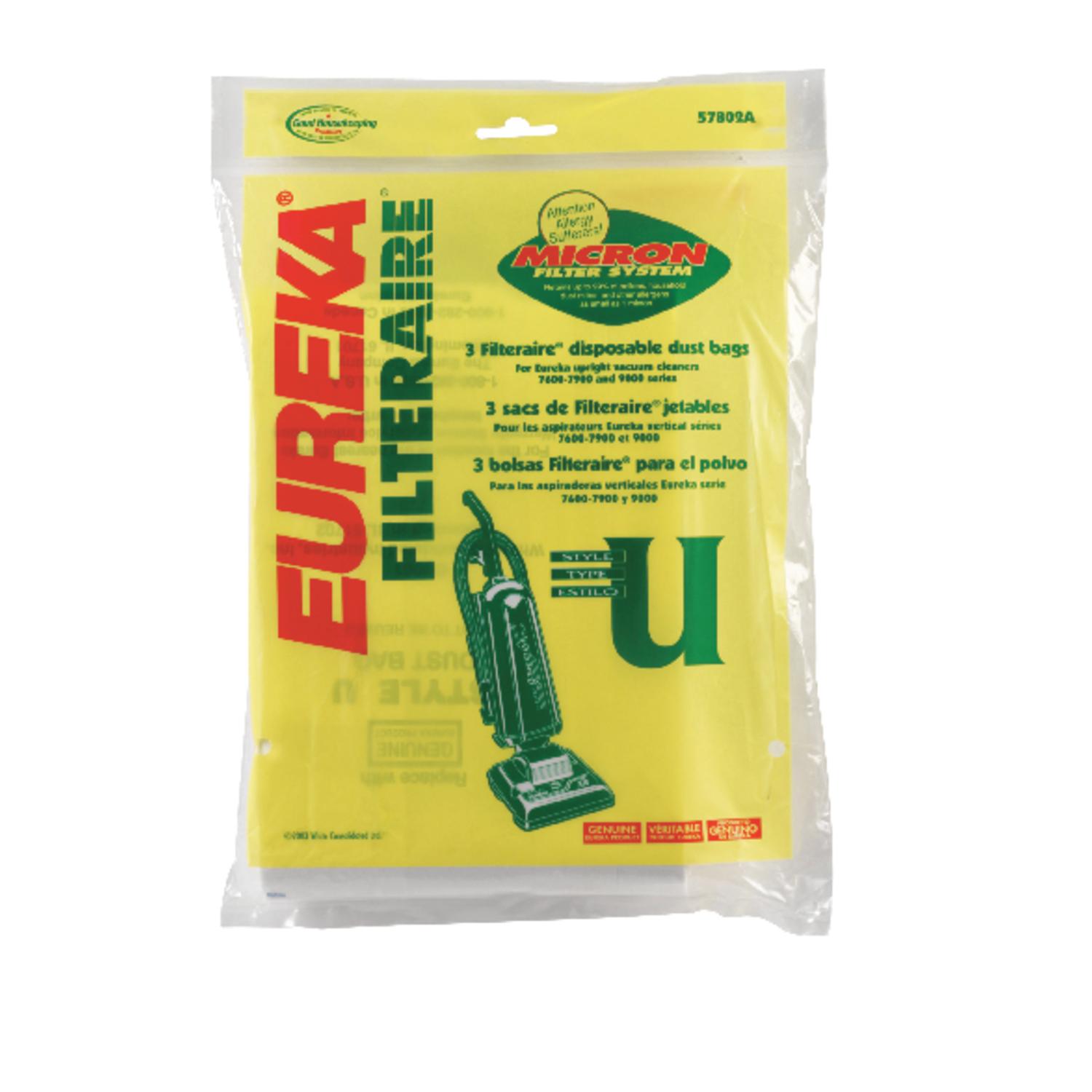 Eureka Filteraire Vacuum Bag For Fits Bravo, Boss Bravo, Powerline, Powerline Gold 3 pk