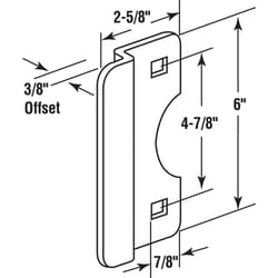 Prime-Line 6 in. H X 2.625 in. L Painted Gray Steel Latch Guard